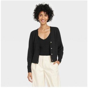 A New Day Black Cropped Cardigan